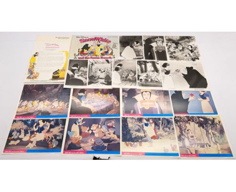 Walt Disney Snow White &amp; The Seven Dwarfs Group Including: 16 Lobby Cards (10"x 8"), Pressbook &amp; Brochure Pack. Good 