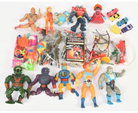 Quantity of loose action figures and accessories, to include Mattel Masters of the Universe and LJN Thundercats figures, with
