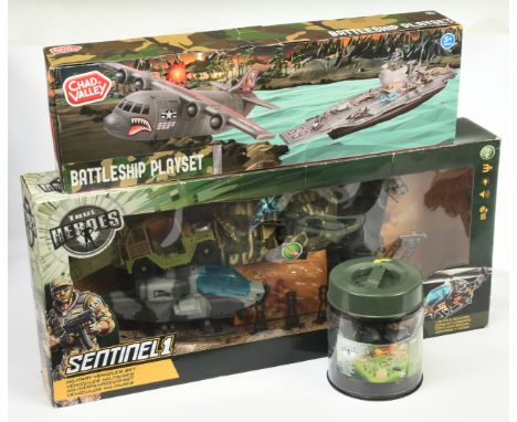 Military related vehicle sets &amp; plastic soldiers, to include True Heroes Sentinel 1 vehicle set, True Heroes Military For