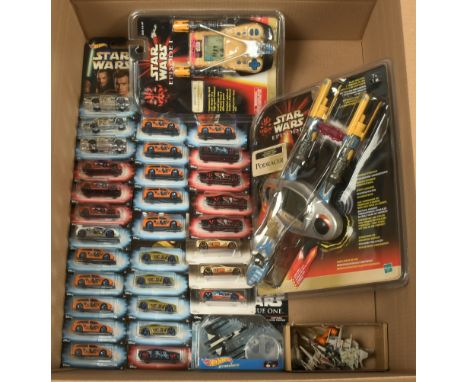 Mattel Star Wars Hot Wheels, Tiger Electronics Episode I handheld games &amp; loose miniature ships, Hot Wheels are within Go