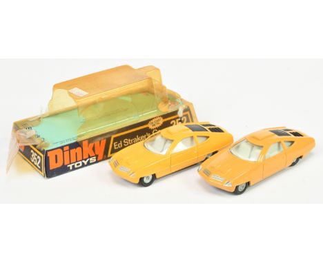 Dinky 352 UFO Ed Straker's Car x2, Code 2 repaints, Good Plus, within Poor Plus to Fair packaging. See photo