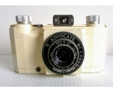 A cased Ilford Advocate Series 'Black Face' Camera, 1950's, with Wray Lustrar f/3.5 35mm lens, serial no. 80218