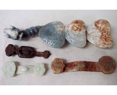 A collection of four Chinese jade/hardstone Ruyi, 10.5cm to 18.5cm (4) 