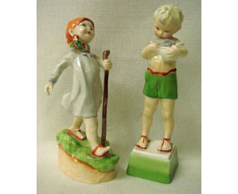 A pair of Royal Worcester figures depicting children:Thursday's Child, number 3260, 16cm high and Friday's Child, number 3261