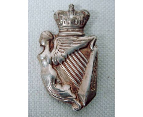 Victorian 5th Royal Irish Lancers Senior NCO's Hallmarked Silver Sleeve Badge. Hallmarked silver sleeve badge, Maid of Erin h