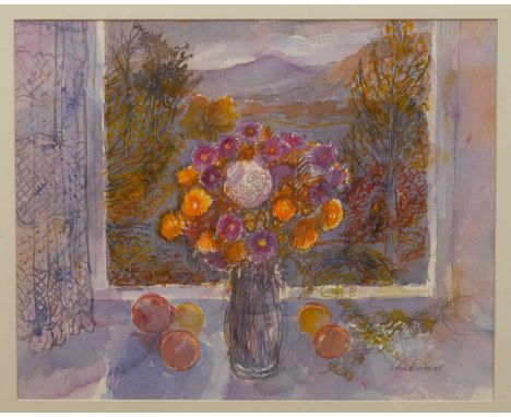 *John O'Connor (1913-2004) watercolour - Still Life in a Windowsill, signed, 39cm x 49cm, in glazed frame