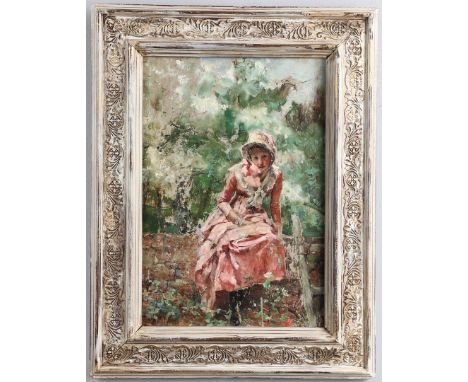 Oil on panel 32 x 22cm.   *CR  Good condition.