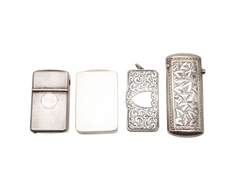 oblong, with bright-cut borders, engraved decoration, a button-release cover and a hinged compartment at the other end, by Ge