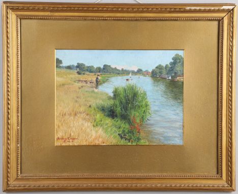 Signed and dated 1911, oil on board 22 x 29.5cm.   *CR  Needs a light clean.