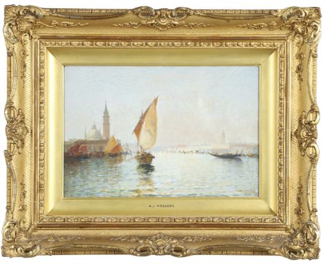 Signed and dated 1902, also signed and inscribed and dated on a label verso, oil on panel 19.5 x 29.5cm.   *CR  Good original