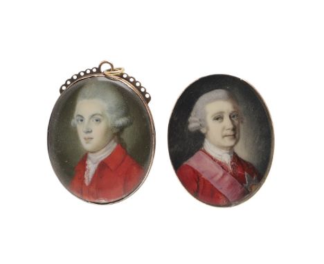 Miniature portrait of General Sir Adolphus Oughton K.B. wearing red coat, star and sash of the Order of the Bath, on ivory, 4