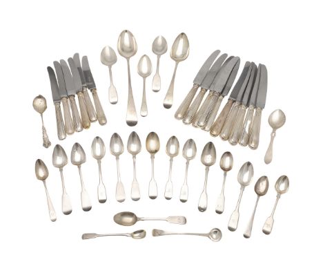 including 14 teaspoons, 3 dessert spoons, a tablespoon, an egg spoon, a basting/ serving spoon, a jam spoon, a French decorat