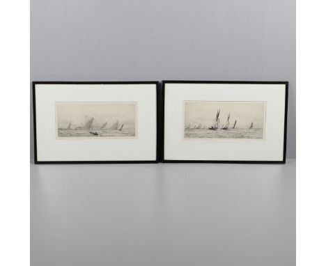 Two, etchings, the latter published by R. Dunthorne & Son Ltd, 1927, each signed in pencil 15.5 x 37cm. and 17 x 37.5cm. (2).