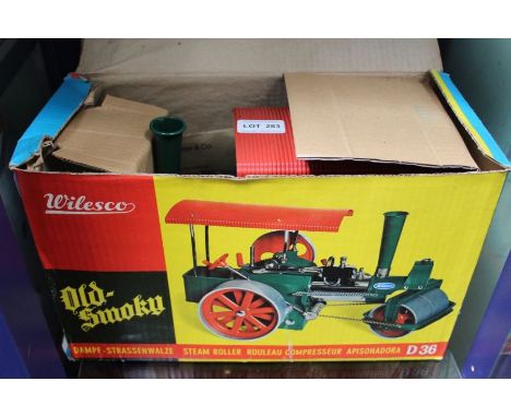 A boxed Wilesco model D36 'Old-Smoky' Model Steam Roller.