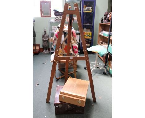 An easel together with a box &amp; bag