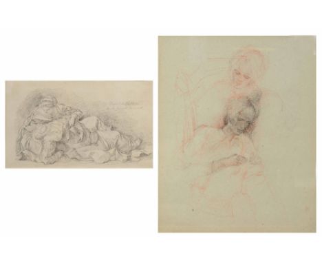 JEAN-ROBERT ANGO (d.1773) The faint Madonna supported by one of the three maries after Daniele da Volterra, pencil drawing, 1