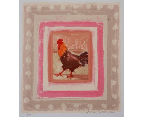 MICHAEL ROTHENSTEIN (1908-1993) Cockerel with distance city, screen print, pencil signed in the margin and numbered 9/75, 30 
