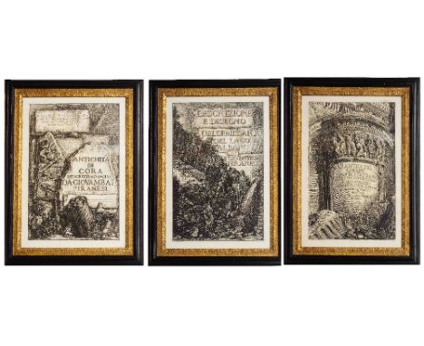GIOVANNI BATTISTA PIRANESI Il Campo Marzio Dell'Artica Roma, etching, 45 x 29cm; and four further similar (5)