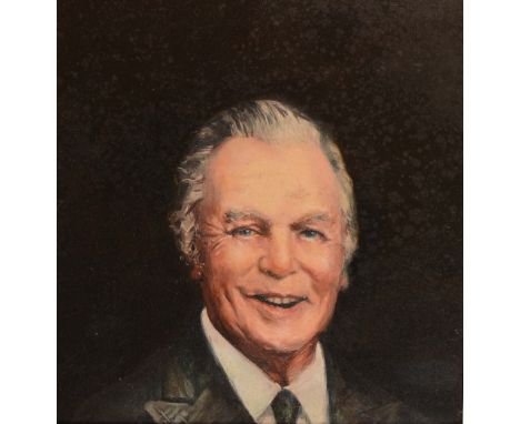 ROBERT LENKIEWICZ (1941-2002) Portrait of the holiday camp magnate Billy Butlin, oil on canvas, 49 x 47cm  with certificate l