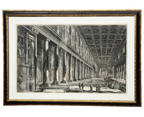 GIOVANNI BATTISTA PIRANESI 'Veduta Interna della Basilica di S. Maria Maggiore', etching, 42.5 x 67cm