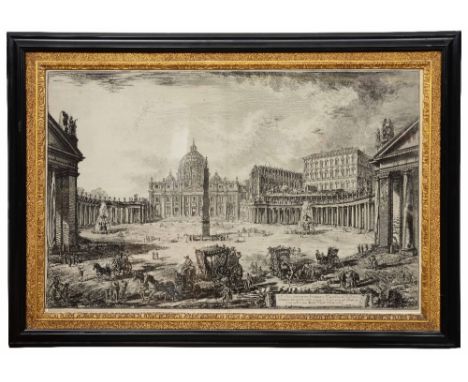 GIOVANNI BATTISTA PIRANESI 'Veduta della Gran Piazza e Basilica di S. Pietro...', etching, 46 x 70cm