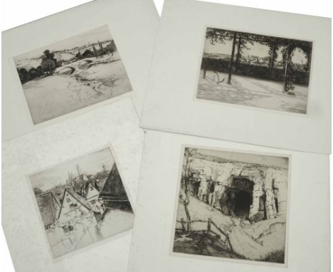 EDWARD MILLINGTON SYNGE (1860-1913) The Quarry, etching, pencil signed in the margin, 25 x 25cm; and three further to include