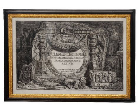 GIOVANNI BATTISTA PIRANESI 'Bassorilievo antico che si vede nel Portico della Chiesa de SS Apostoli', etching, 48 x 72cm; and