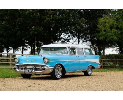 Registration No: 932 XUDChassis No: VB57L187517MOT: ExemptThe ever desirable Chevrolet Bel-Air Townsman, presented in blue wi