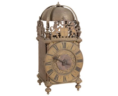 A William III brass lantern clock William Holloway, Stroud   A William III brass lantern clock William Holloway, Stroud, circ