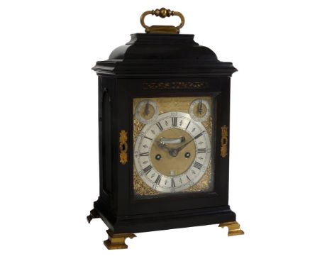 A fine George I ebony quarter-repeating table clock in the manner of Tompion...   A fine George I ebony quarter-repeating tab