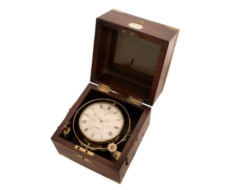 A Victorian brass mounted mahogany cased two-day marine chronometer Richard...   A Victorian brass mounted mahogany cased two