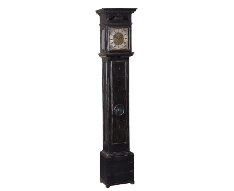 A Charles II ebonised thirty-hour longcase clock James Delance, Frome   A Charles II ebonised thirty-hour longcase clock Jame