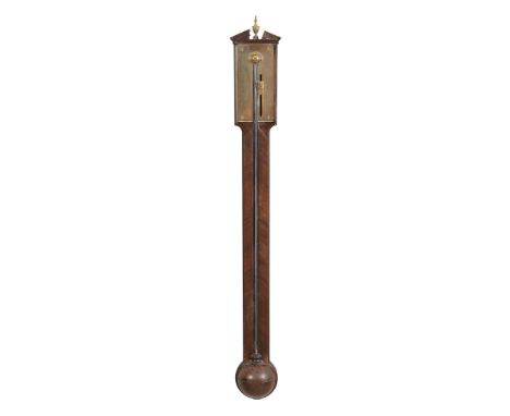 A George III mahogany stick barometer Dollond, London   A George III mahogany stick barometer  Dollond, London, late 18th cen