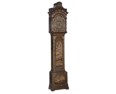 A George II/III green japanned eight-day longcase clock William and John...   A George II/III green japanned eight-day longca