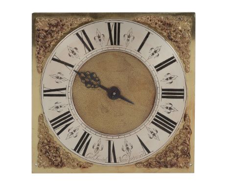 A small George II thirty-hour longcase clock movement with nine-inch dial...   A small George II thirty-hour longcase clock m