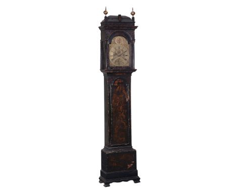 A fine George II japanned eight-day quarter chiming musical longcase clock...   A fine George II japanned eight-day quarter c