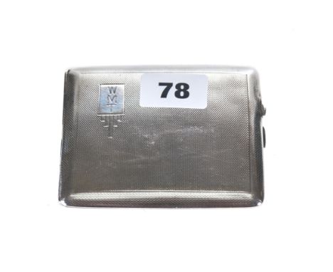 AN EDWARD VIII SILVER ENGINE TURNED CIGARETTE CASE, engraved initials, Birmingham 1936, approximately 102 grams.   £30-£40