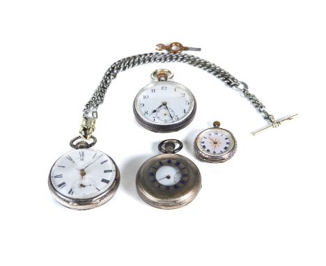 J &amp; E CATLIN, LYNN, A GEORGE III SILVERED CASED VERGE POCKET WATCH, the white enamel dial with subsidiary seconds (dial f