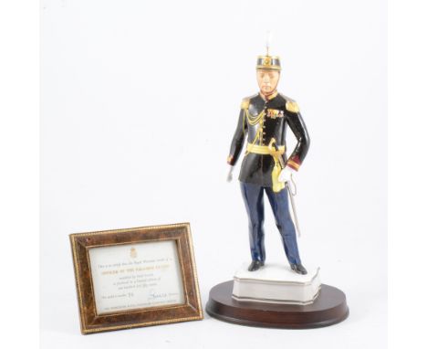 Royal Worcester figure, Papal Series, An Officer of the Palatine Guard, No.74 limited edition of 150, 32cm with plinth and ce