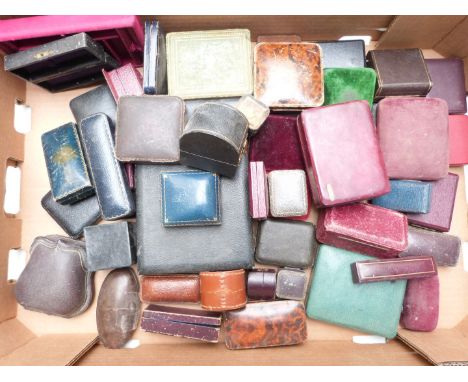 A collection of vintage/ antique jewellery boxes including 'Marsh, Bath', 'J.Cole, Poole', 'H.Skiller, Rochester', 'Phillips,