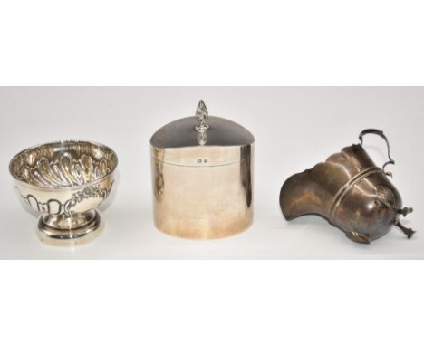 Elkington &amp; Co. George V hallmarked silver tea caddy, Birmingham 1912, height 10cm, Victorian hallmarked silver miniature
