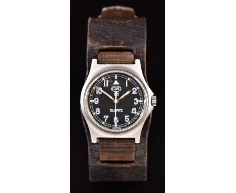 Cabot Watch Company (CWC) gentleman's British Army military wristwatch with luminous hands and hour markers, Arabic numerals,
