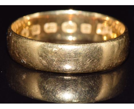 Victorian 22ct gold wedding band / ring, Birmingham 1878, 3.6g, size L