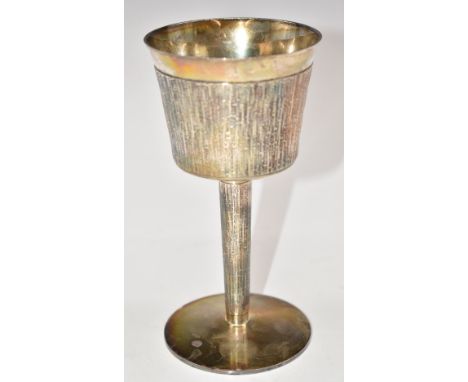 Retro hallmarked silver goblet with Devlin inspired bark effect design, London 1967, maker&nbsp;C J Vander Ltd, height 14.5cm