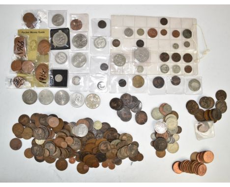 Mixed coinage including Victorian examples, in a vintage tin