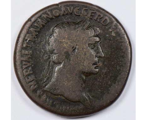 Roman Imperial Adoptive Emperors Trajan AD 98-117. AE Sestertius Dacian reverse
