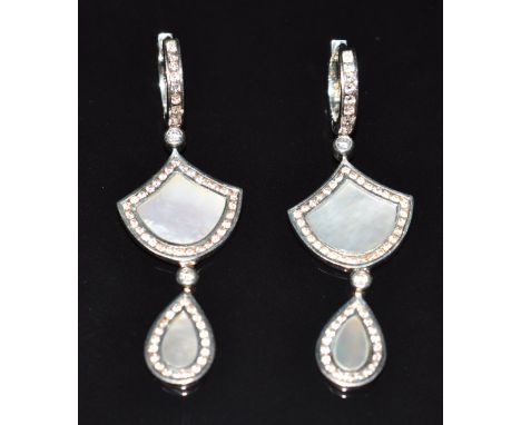 A pair of Thomas Sabo silver earrings set with mother of pearl&nbsp;