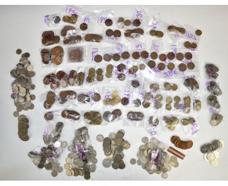 Sundry coinage including pre 1947 threepences etc, in a vintage tin