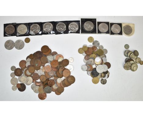 A quantity of sundry UK coinage, George IV onwards, together with modern crowns 1953 onwards, a collection of overseas coinag