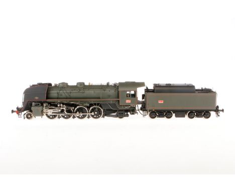 Fulgurex 1-D-1 Schlepptenderlok ”SNCF 141.R.1106”, Spur 0, elektr., 2-Leiter, Metall, grün/schwarz, Alterungs- und Gebrauchss